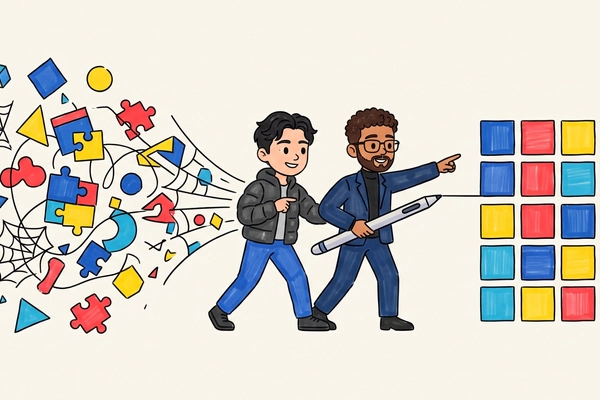 Hero banner illustration for "YC-Backed Rindler Launches API Translation Layer for AI Agent Automation"