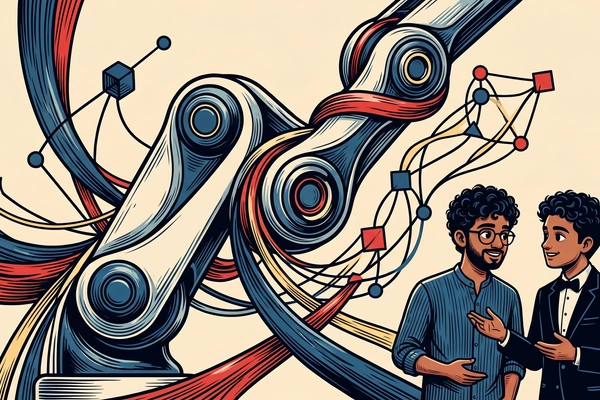 Hero banner illustration for "Osseus launches platform to unify robotics development tools"
