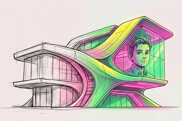 Hero banner illustration for "Visoid raises $2.5M to bring AI rendering to architects"