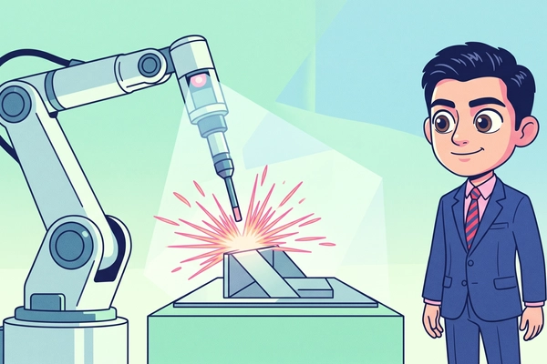 Hero banner illustration for "TetraGen Robotics raises $1.8M for AI welding robots"
