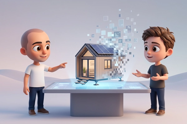 Hero banner illustration for "Uplift Microhome lands a16z for disaster relief homes"