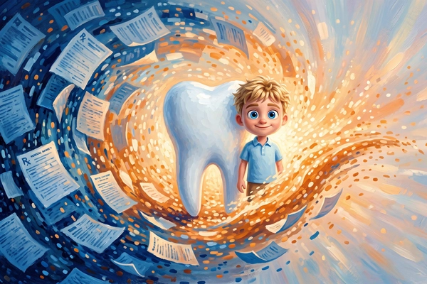 Hero banner illustration for "Denta launches AI automation platform for dental practices"