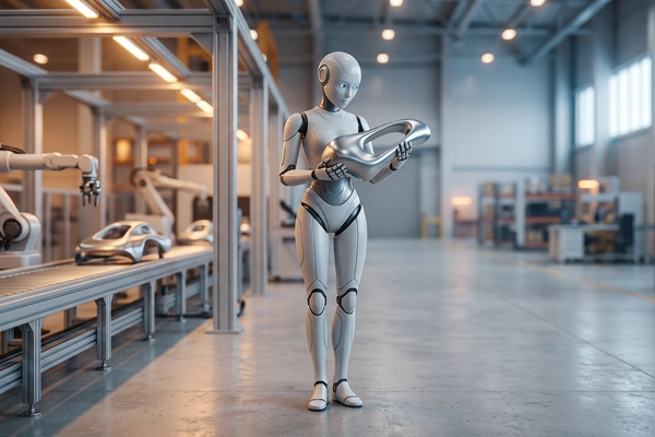 Hero banner illustration for "Humanoid robotics nears $10B funding in 2026 as BMW deploys"