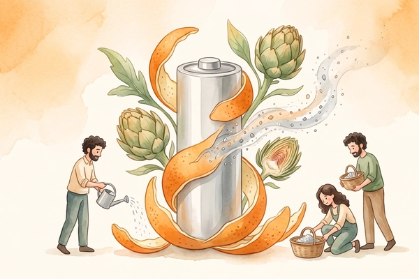 Hero banner illustration for "AraBat secures €280K to scale bio-based battery recycling"