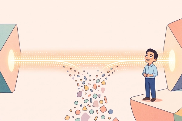 Hero banner illustration for "Quintessent raises $40M for AI optical interconnect tech"