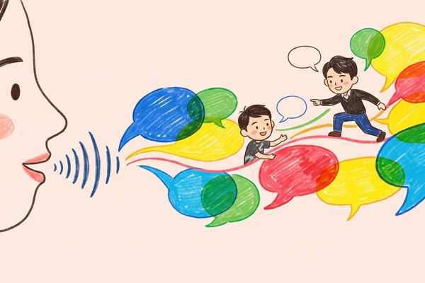 Hero banner illustration for "Familiar launches AI dubbing that works in real time"