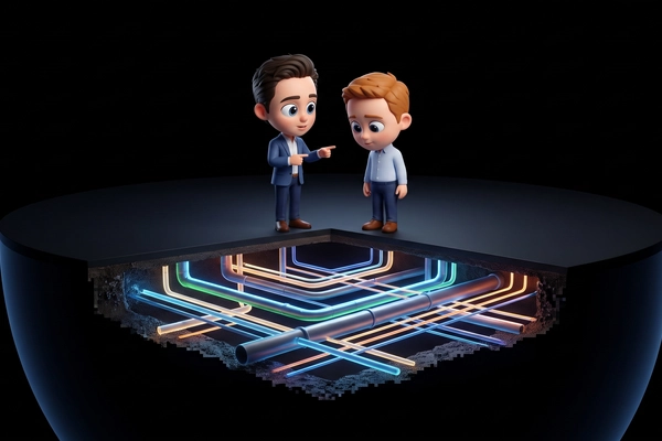 Hero banner illustration for "CivilGrid raises $26M to map underground utilities"