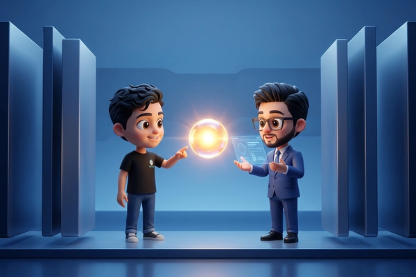 Hero banner illustration for "Levocred launches AI agents processing $1Bn in credit ops"
