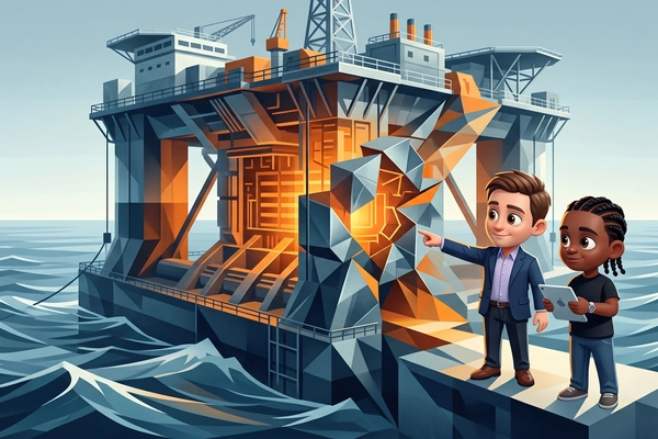 Hero banner illustration for "Atomarine plans floating nuclear data centers at sea"