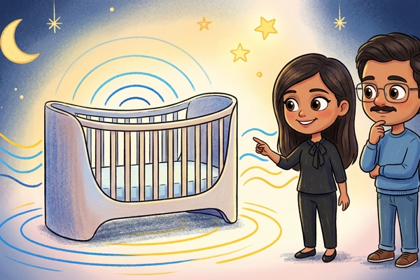Hero banner illustration for "Cradlewise raises $12M to scale AI-powered infant sleep tech"