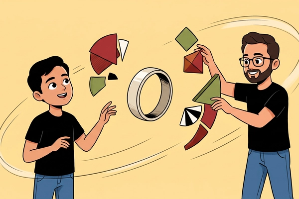 Hero banner illustration for "Ultrahuman raises $70M to add AI and gaming to smart ring"