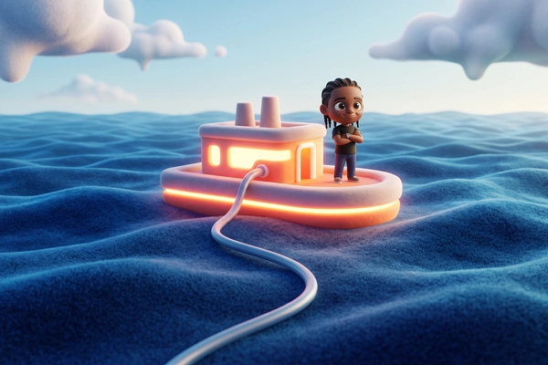 Hero banner illustration for "Bluecore Energy raises $50M to build floating nuclear reactors"