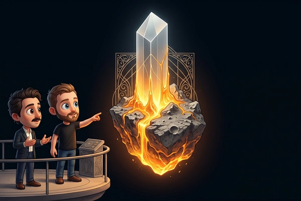 Hero banner illustration for "Ethos Space Resources extracts silicon from Moon dust"