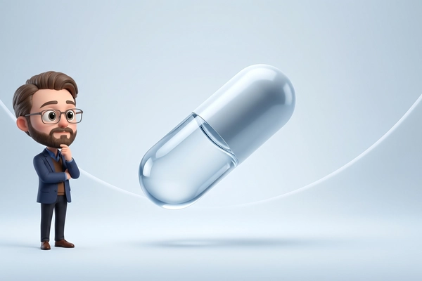 Hero banner illustration for "WonderTx uses extrapolative AI to turn injections into pills"