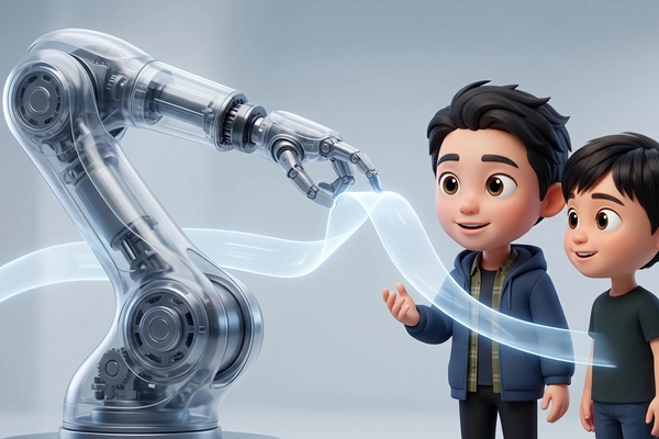 Hero banner illustration for "Waddle Labs launches AI platform to control robots via prompts"