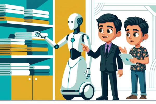Hero banner illustration for "OS3 launches $10K humanoid robot for business automation"
