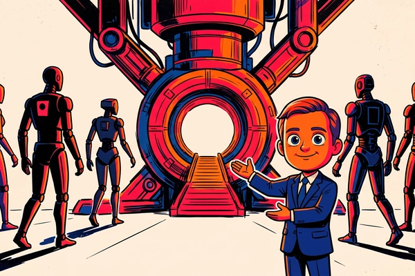 Hero banner illustration for "Logibot raises €1.4M to build temp agency for warehouse robots"