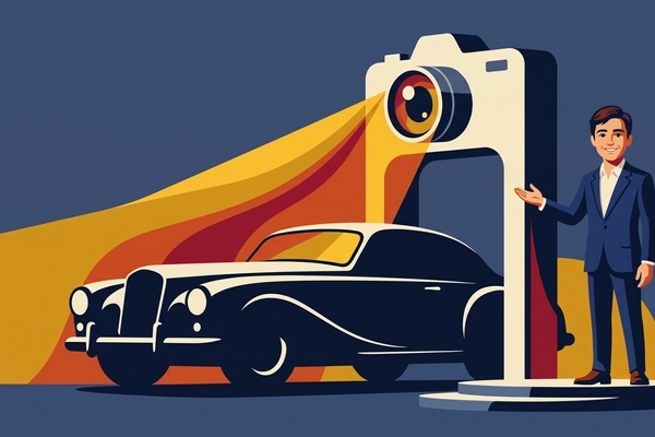 Hero banner illustration for "Dream launches AI cameras to catch asset damage at dealerships"