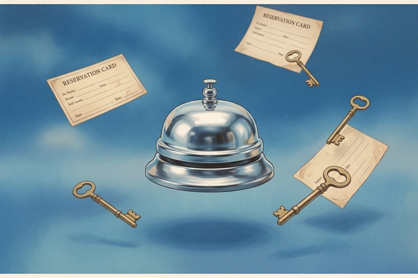 Hero banner illustration for "Axelrod launches autonomous hotel software for Michelin properties"