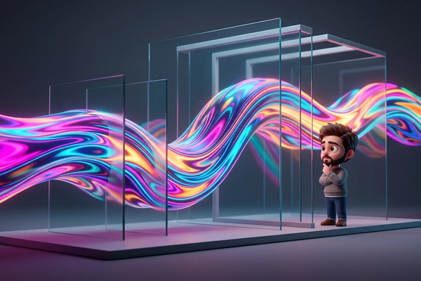 Hero banner illustration for "AI agents shift from single prompts to orchestrated filmmaking"