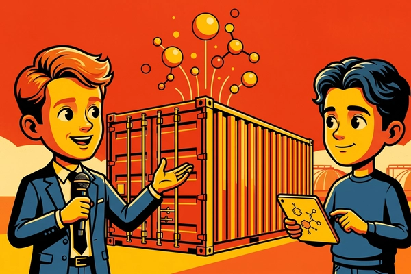 Hero banner illustration for "Rise Reforming launches platform to turn waste gas into chemicals"