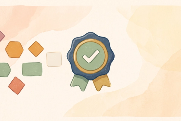 Hero banner illustration for "VIKR launches credential platform for federal contractors"