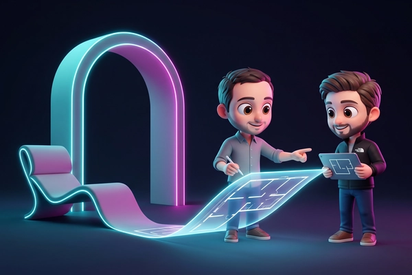 Hero banner illustration for "Rayon raises $11.4M for AI-powered collaborative CAD"
