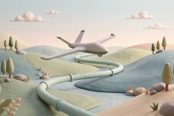 Hero banner illustration for "Aviern builds autonomous drones for pipeline patrol"