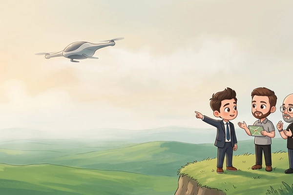 Hero banner illustration for "DoD Solution raises $2M for AI drone navigation in war zones"