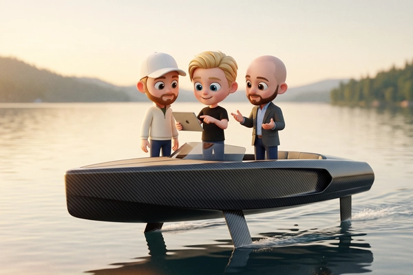 Hero banner illustration for "Vessev raises $19M to bring electric hydrofoil ferries to US"