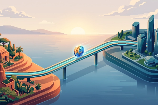 Hero banner illustration for "Kora launches One Rail for stablecoin payments in Africa"