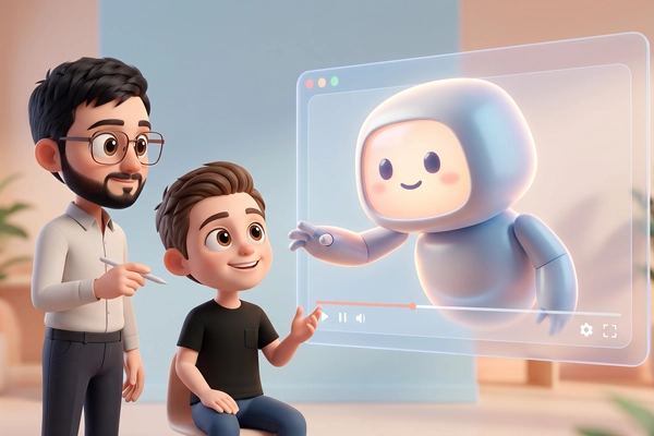 Hero banner illustration for "Tavus launches Griffin: AI fools 48% in video calls"