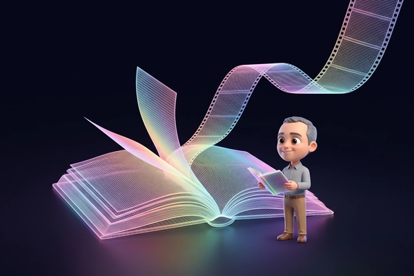 Hero banner illustration for "Authors First raises $10M for AI book-to-screen platform"