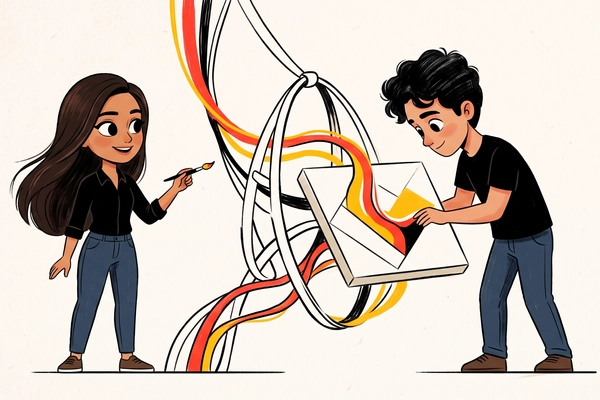 Hero banner illustration for "Voyager launches AI harness for video production tools"