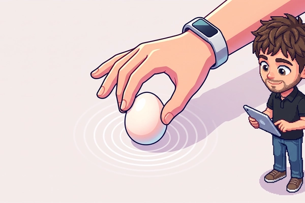 Hero banner illustration for "Hemlock launches force-sensing wristband for robotic AI training"