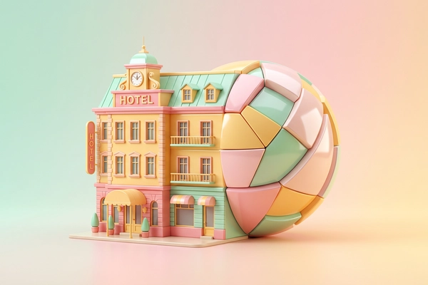 Hero banner illustration for "YGO raises $8.9M to power AI hotel content infrastructure"