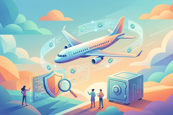 Hero banner illustration for "Valgo Tackles Aviation AI Safety Validation Amid New EU Rules"