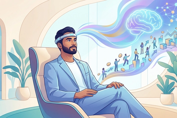 Hero banner illustration for "Zomato Founder's Temple Raises $54M for Brain-Monitoring Wearable"