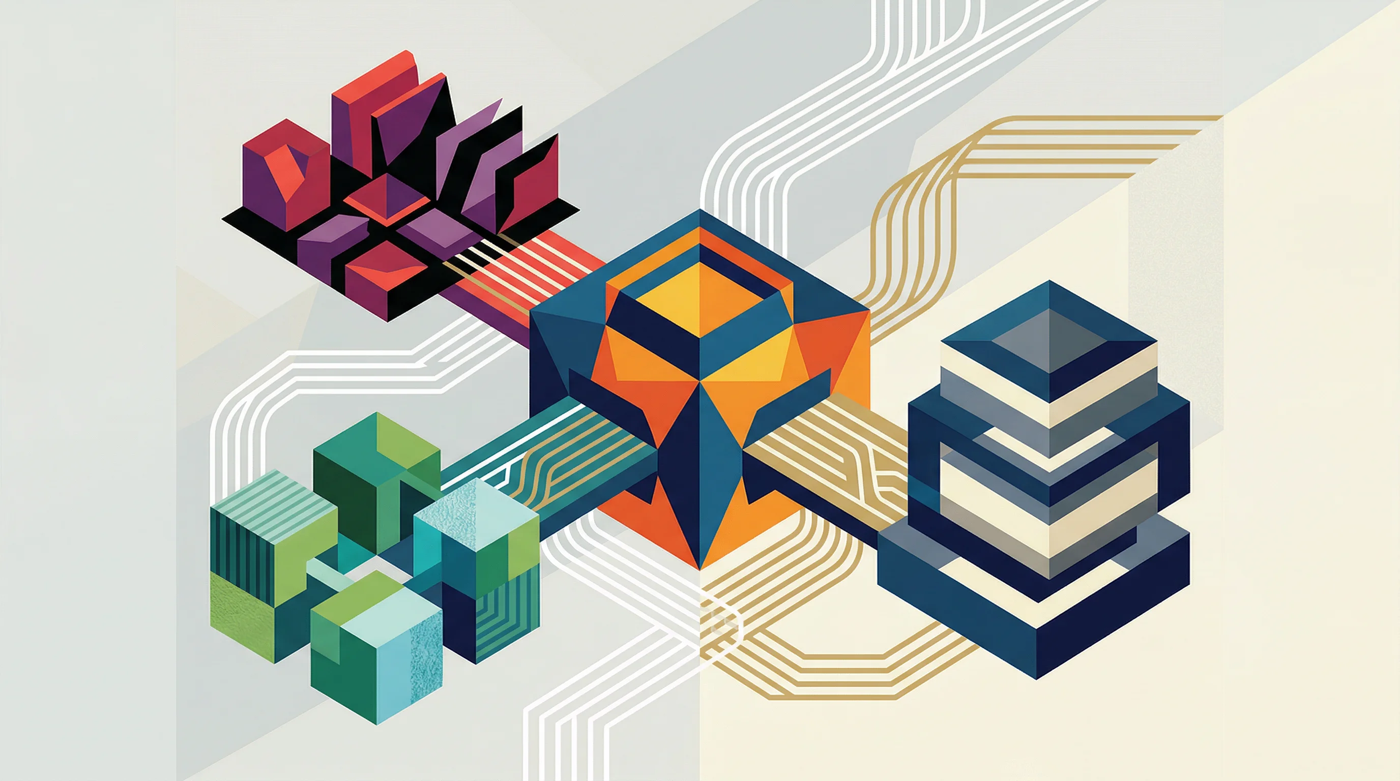 Digital illustration for article section "Middleware Ambitions in a Decentralized Stack" in "Akave Raises $6.65M Seed to Challenge AWS with Decentralized S3 Storage" - A conceptual illustration of a central middleware layer acting as the architectural bridge within a ...