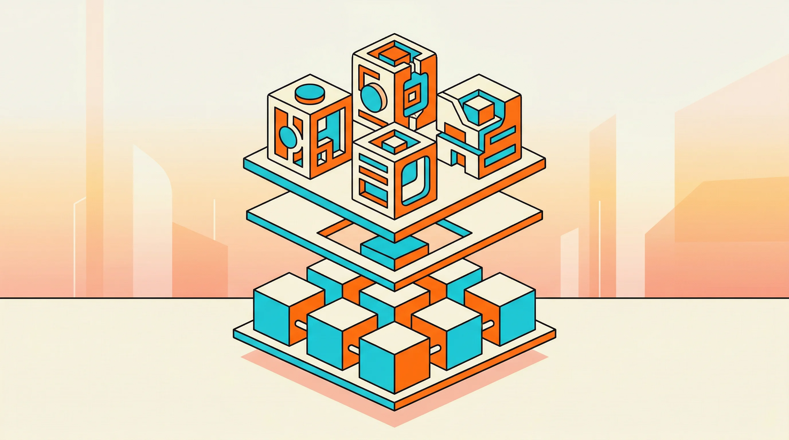 Digital illustration for article section "What Comes Next" in "Inside Human Archive's Quest to Solve Robotics' Data Problem" - A clean, minimalist retro-futurist illustration in the style of Ligne Claire and Jean Giraud featuri...