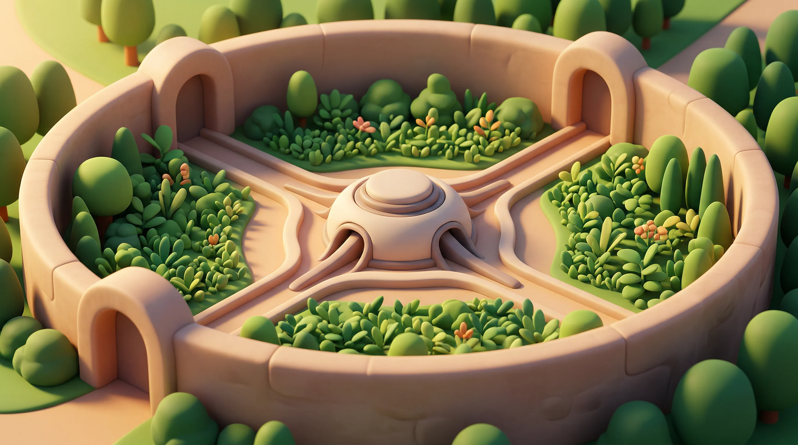 Digital illustration for article section "The Market Responds" in "Edge AI's $30B Deployment Problem: Inside the Infrastructure Race" - A high-quality 3D rendered illustration depicting the concept of a "walled garden" ecosystem, visual...