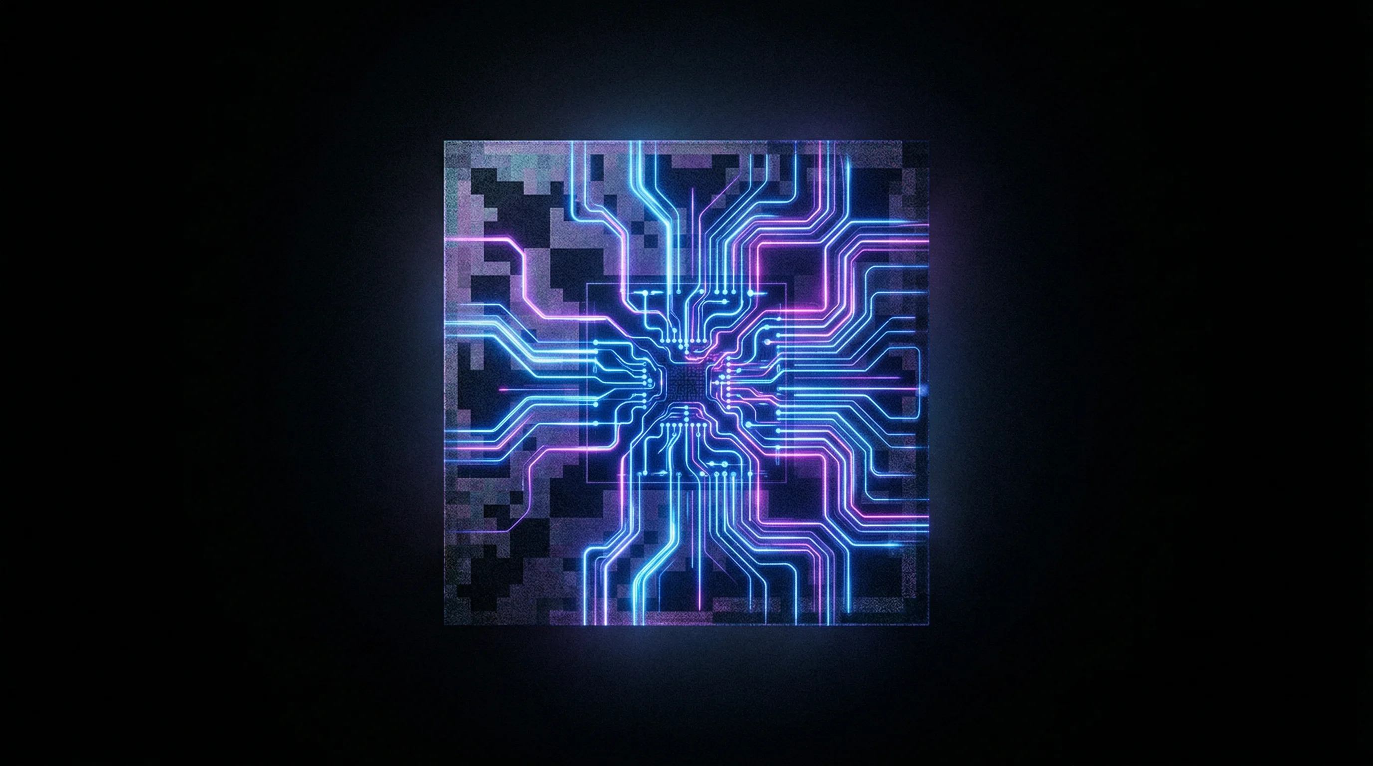 Digital illustration for article section "Early Returns, Heavy Caveats" in "The Race to Automate Chip Design: How AI Agents Are Tackling a $725M Problem" - A minimalist, conceptual visualization of a cutting-edge silicon chip die undergoing design refineme...