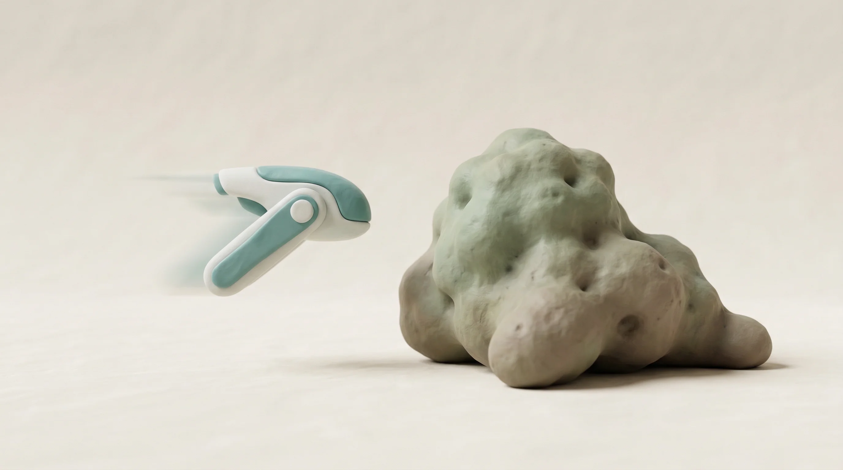 Digital illustration for article section "Content Section 3" in "Valthos Raises $30M from OpenAI to Detect Biological Threats with AI" - Create a conceptual 3D illustration representing the concept of asymmetry in biodefense, featuring a...