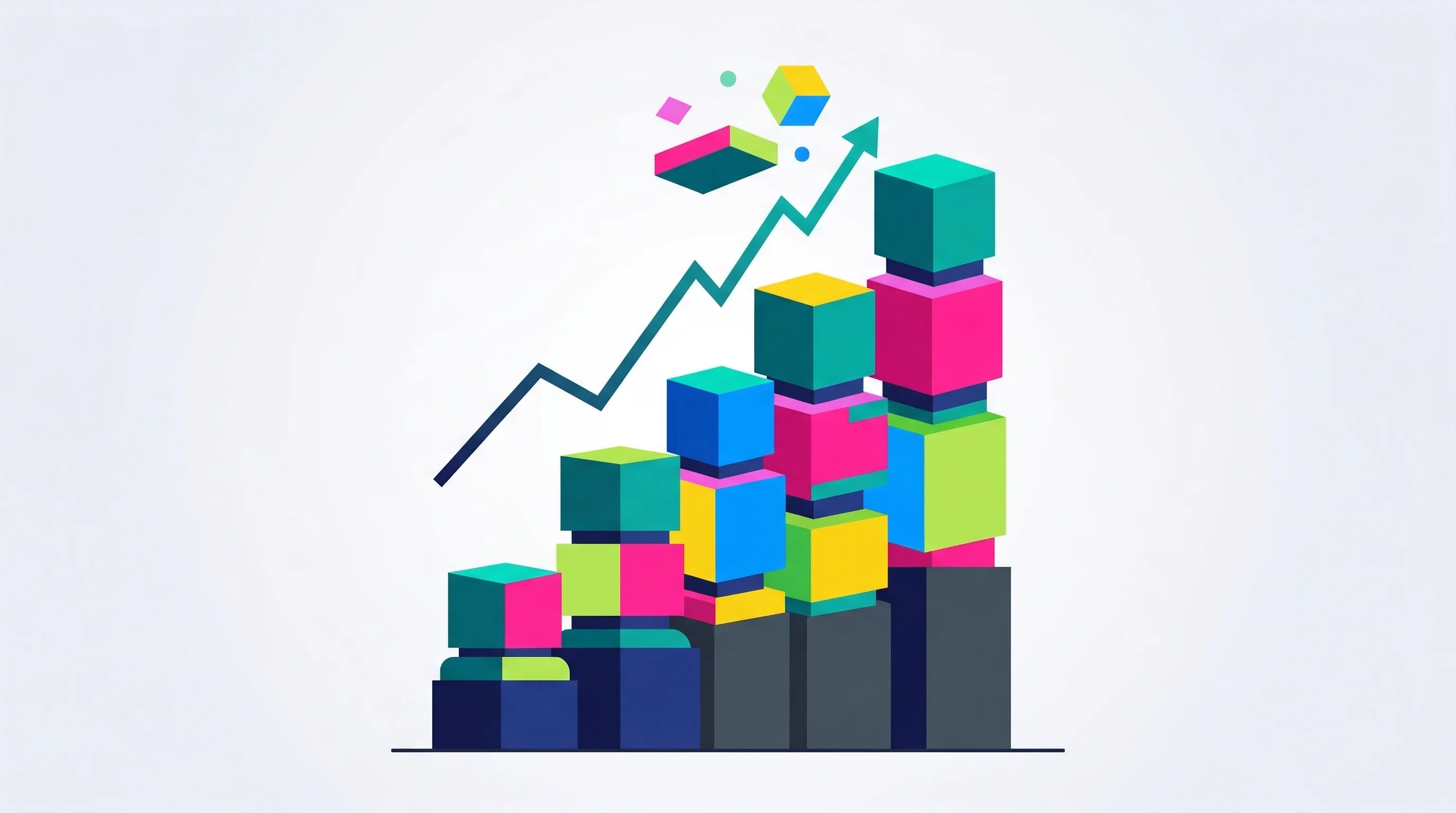 Digital illustration for article section "What Happens Next" in "Physics Meets AI: How YC-Backed Inviscid Tackles Building Energy Crisis" - A flat, minimalist illustration depicting the future trajectory of data center infrastructure throug...