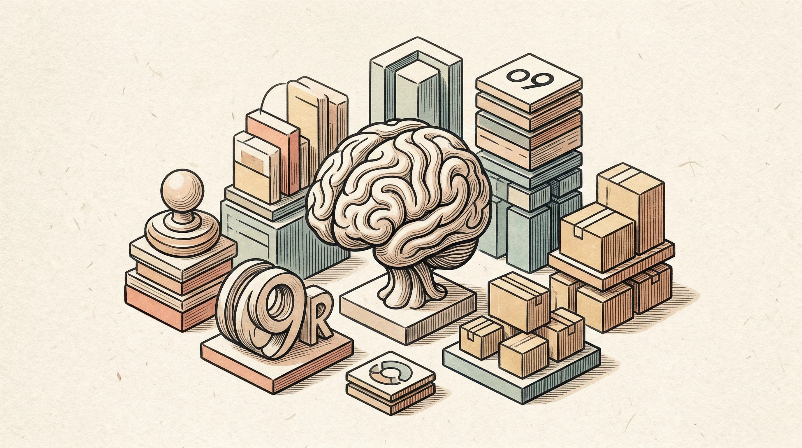 Digital illustration for article section "A Crowded, Competitive Market" in "Corvera Launches AI Workforce for CPG Operations, Claims 40% Profit Lift" - A conceptual illustration depicting a crowded, competitive business landscape represented by a colle...