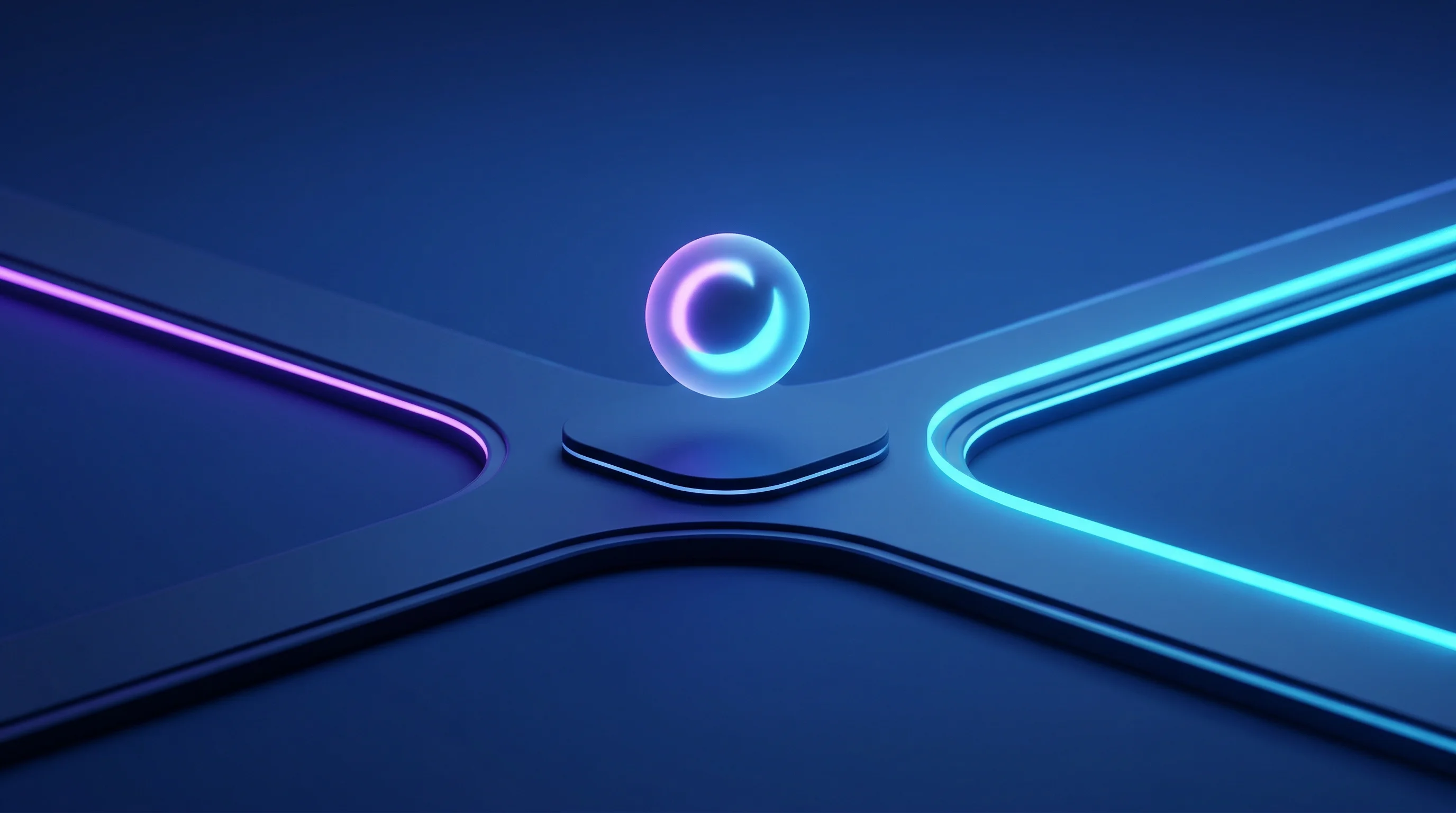Digital illustration for article section "The Bet Beneath the Product" in "YC-Backed Sentrial Launches Real-Time Monitoring for AI Agent Failures" - A sophisticated, minimal 3D-rendered conceptual illustration depicting the strategic fork in the roa...