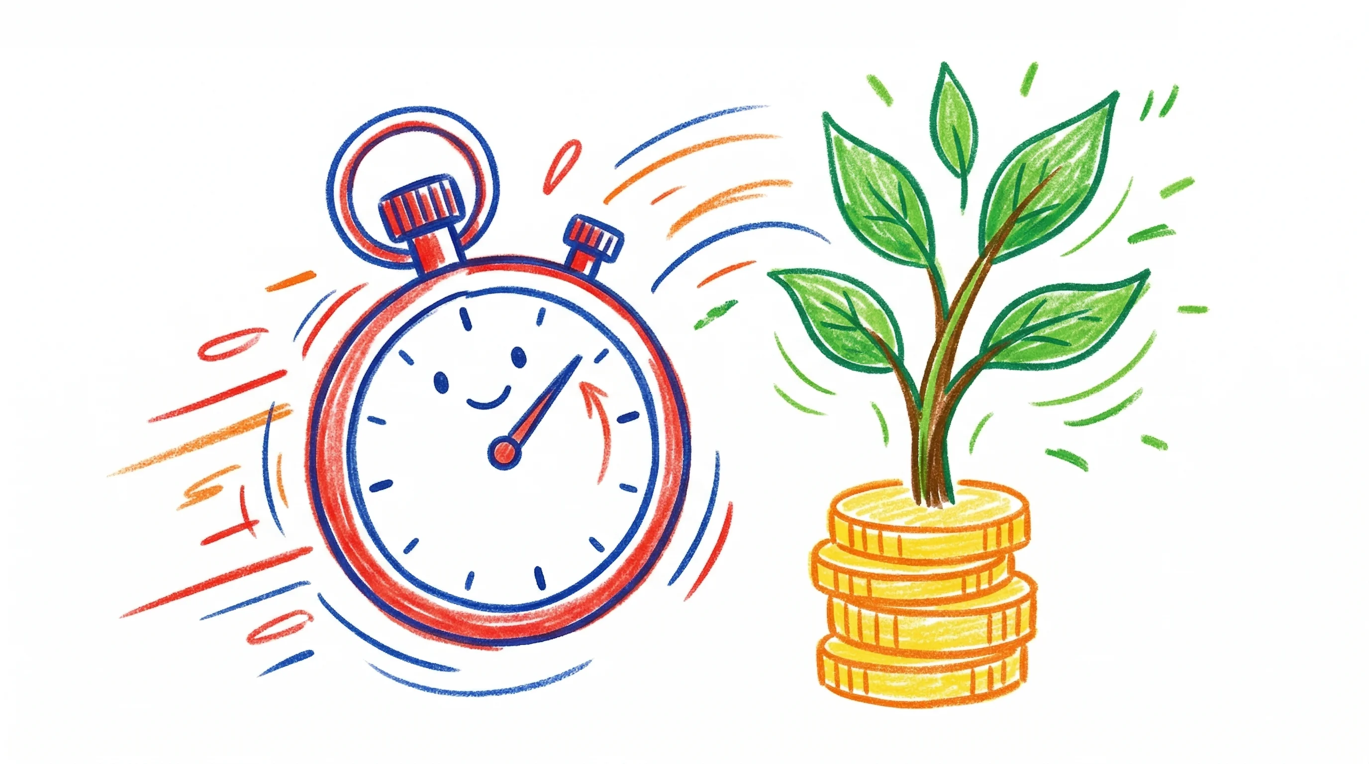 Digital illustration for article section "Relentless Lives Up to Its Name" in "DiligenceSquared Raises $5M Seed for AI-Powered PE Due Diligence" - A conceptual illustration depicting the urgency and speed of venture capital investment, featuring a...