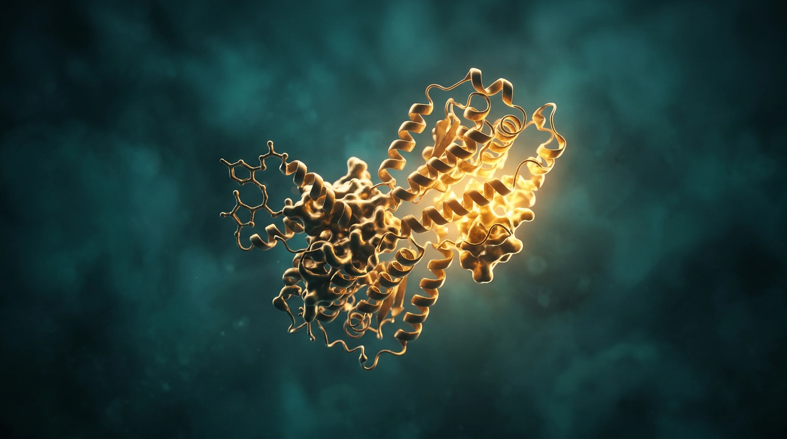 Digital illustration for article section "From Benchmarks to Bedside" in "How AI Foundation Models Are Solving Biology's Missing Data Problem" - A highly detailed, cinematic close-up of a singular, isolated biological strand or molecular structu...