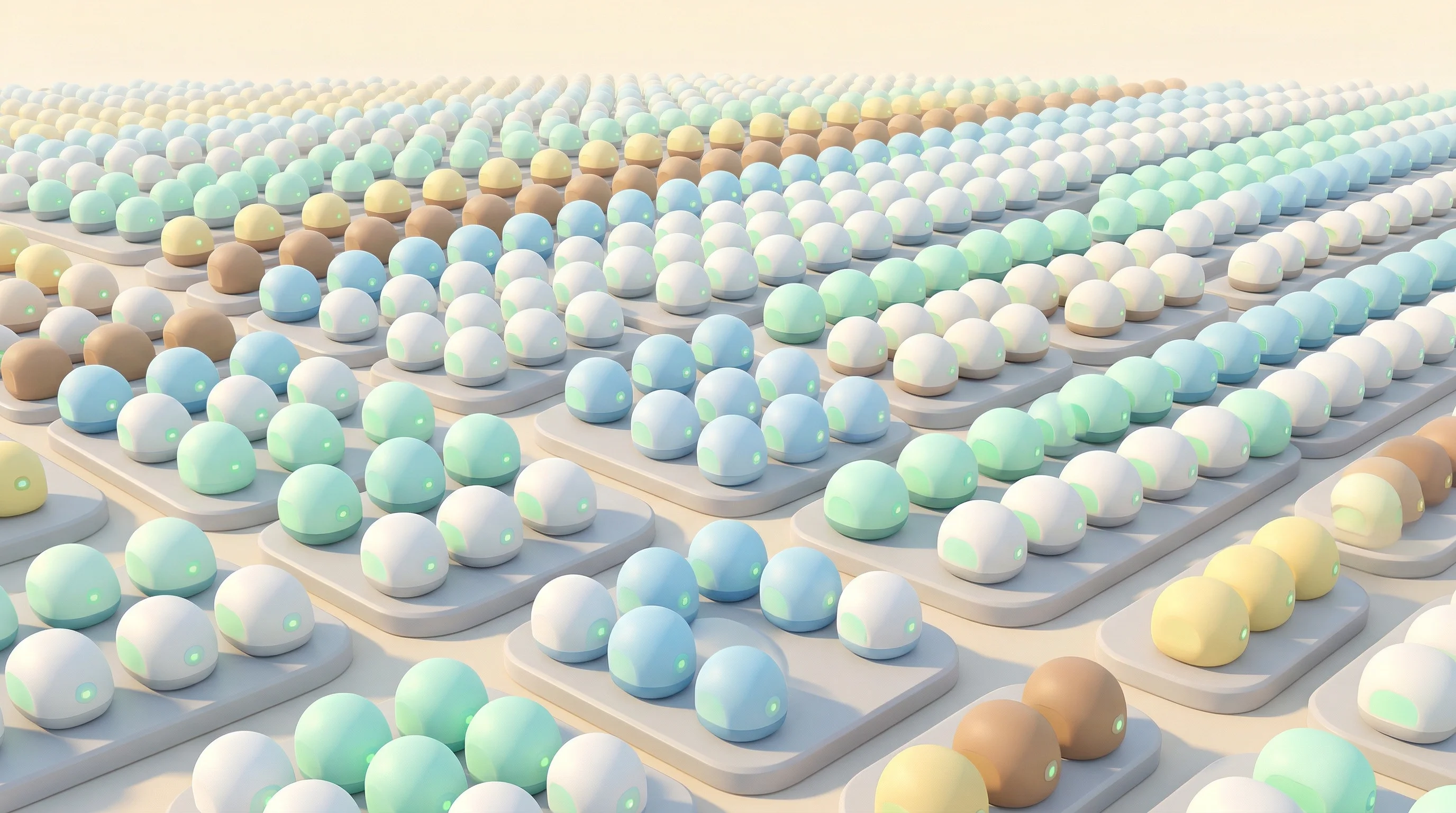 Digital illustration for article section "Can They Actually Build These Things at Scale?" in "Photoncycle Raises €15M to Store Summer Sun for Winter Warmth" - A conceptual visualization of industrial manufacturing scale featuring a vast, organized array of sl...
