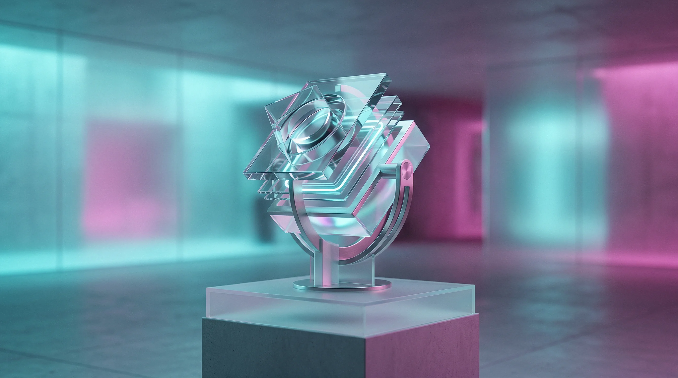 Digital illustration for article section "Building a Research Machine" in "Yann LeCun's AMI Labs Raises $1.03B in Europe's Largest Seed Round" - A sleek, minimalist conceptual representation of building a modern research machine, featuring a pri...